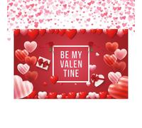 Pancarta del Día de San Valentín - Fondo con patrón de corazón Fondo de fotografía de decoración portátil ligero, tela reutilizable | Ideal para eventos festivos, fiestas de cumpleaños, fiestas en int