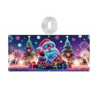 Pancarta navideña para puerta de garaje - Pantalla de fondo fluorescente ultravioleta de trece por seis pies, señalización de temporada resistente a la intemperie, tapiz de entrada al aire libre | Pat