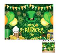pancarta personalizada San Patricio 1 unidad decoración grande 180x110cm fondo verde fiesta irlandesa eventos interiores exteriores