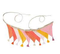 Pancartas de algodón crepé con flecos fáciles de colgar, decoración de pared para dormitorio de niños, para festivales, fiestas, actividades familiares, tela crepé de algodón, decoración de fiesta