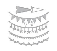 Pancartas de celebración Troqueles de corte de metal Plantillas Moldes Plantillas de estampado Troqueladas para decoraciones de tarjetas de álbumes de recortes Pancartas de celebración troqueladas