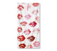 Pancartas decorativas para puerta con estampado de besos, patrones de lápiz labial atrevidos para decoración de puerta delantera, telón de fondo colgante glamuroso para interiores y exteriores, para