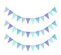 Pancartas temáticas de cumpleaños y boda con patrones navideños hechos de tela de poliéster, incluyendo banderas triangulares y cuerda para una instalación fácil y segura en eventos (C)