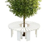 Panchina per albero avvolgente, panchine da esterno semicircolari Sgabello da giardino in legno, Panca da giardino senza schienale per sedia da cortile per portico da giardino(Blanco,Half Round)