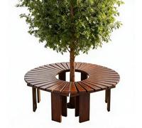 Panchina per albero avvolgente, panchine da esterno semicircolari Sgabello da giardino in legno, Panca da giardino senza schienale per sedia da cortile per portico da giardino(Wood Color,Half Round)
