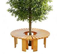 Panchina per albero avvolgente, panchine da esterno semicircolari Sgabello da giardino in legno, Panca da giardino senza schienale per sedia da cortile per portico da giardino(marrón,Half Round)