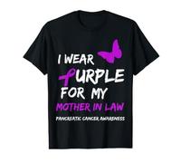 Pancreatic Cancer I Wear Purple for my Mother in Law Ribbon Camiseta gráfica económica
