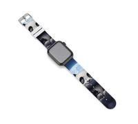 Panda Admiring The Moon - Correas de repuesto de silicona para Apple Watch, 42mm/44mm, Acero inoxidable, Amatista