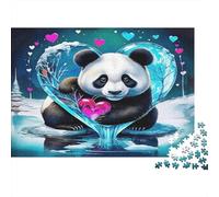 Panda Adorable Puzzle de 1000 Piezas Papel para Adultos Escena de Corazón Fantasía Puzzle para Adultos Decoración Regalo Familiar 38x26cm/1000pcs