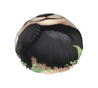 Panda Among Bamboo - Gorro de ducha impermeable reutilizable para mujer, cubierta elástica para el pelo, para baño, spa, viajes y uso diario