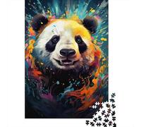 Panda Arte Abstracto Puzzle de 1000 Piezas Papel para Adultos Colorido Relajación Regalo Familiar 52x38cm/1000pcs