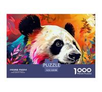 Panda Arte Puzzle de 1000 Piezas para Adultos Papel Animal Colorido Juego de Puzzle 1000 Piezas Relajación Hogar Familia Regalo 52x38cm/1000pcs