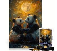 Panda bajo la Luna Rompecabezas de Vincent Van Gogh de 1000 Piezas para Adolescentes Fortalece la Memoria Ideal para el hogar y el Ocio Bordes limpios Un Regalo entrañable (38x52cm)