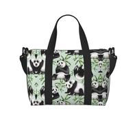 Panda Bamboo - Bolsa de viaje grande con estampado de bambú, bolsa cruzada para gimnasio, fin de semana y viaje de negocios, ligera