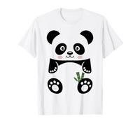 Panda Bamboo Cute Big Eyes Anime Panda Japonés Feliz Camiseta