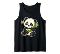 Panda Bambú Mariposa Sonrisa Camiseta sin Mangas