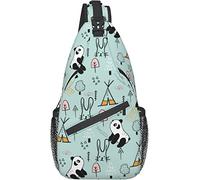 Panda Bear Animal Crossbody Sling Bag con Correa de Hombro Ajustable Mochila para Senderismo Viajes Deporte Escalada