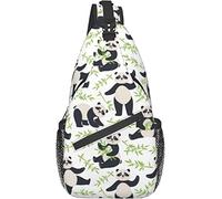 Panda Bear Animal Crossbody Sling Bag con Correa de Hombro Ajustable Mochila para Senderismo Viajes Deporte Escalada