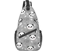 Panda Bear Animal Crossbody Sling Bag con Correa de Hombro Ajustable Mochila para Senderismo Viajes Deporte Escalada