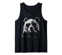 Panda Bear Cigarrillo Fumar Divertido Edgie Animal Vintage Camiseta sin Mangas