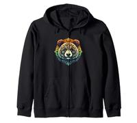 Panda Bear Face Head Colorful Mandala Art Wildlife Animal Sudadera con Capucha