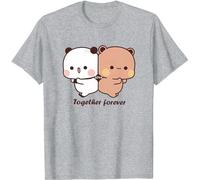 Panda Bear Hug Bubu and Dudu Together Forever Valentines Days Funny Gift Unisex Camisetas (Gris,M)