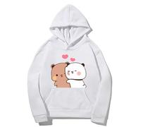 Panda Bear Hug Bubu and Dudu Valentines Days Funny Gift Unisex Sudaderas con Capucha (Blanc,2XL)