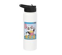 Panda Bear Ramen Japonés Kawaii Vaporwave Otaku Anime Boy Stainless Steel Insulated Water Bottle