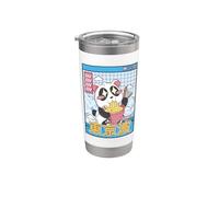 Panda Bear Ramen Japonés Kawaii Vaporwave Otaku Anime Boy Vaso térmico de acero inoxidable de doble pared
