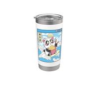 Panda Bear Ramen onda japonesa Vaporwave Anime Boy Kawaii Vaso térmico de acero inoxidable de doble pared