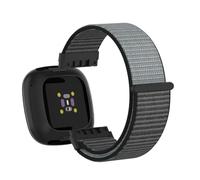 Panda Bobo Correa deportiva de nailon compatible con Fitbit Versa 4/Sense 2/Versa 3/Sense, correa de repuesto ajustable suave y transpirable, One Size, Acero inoxidable, Sin piedra preciosa