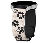 Panda Bobo Correa grabada de girasoles compatible con Reflex Active Series 4/5/6/7/9/10/12/13/14/15/16/23/26, correa de repuesto de silicona suave para mujeres y niñas, One Size, Silicona Acero
