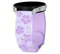 Panda Bobo Correa grabada de girasoles compatible con Reflex Active Series 4/5/6/7/9/10/12/13/14/15/16/23/26, correa de repuesto de silicona suave para mujeres y niñas, One Size, Silicona Acero
