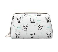 Panda - Bolsa de maquillaje de bambú con compartimentos, bolsa de aseo portátil para mujer, Gold, One Size