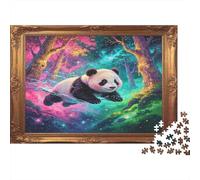Panda Bosque Colorido Puzzle de 1000 Piezas Puzzle para Adultos Cartón Relajante Paisaje Natural de Ensueño Puzzle para Toda la Familia Regalo Decorativo 52x38cm/1000pcs