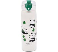 Panda Botella Termica, 500ML Taza Térmicas para Niños Térmica de Acero Inoxidable Gran Capacidad Botellas Tazas Térmicas con PajitaTérmico Botella de Agua Fip-top para Deporte Colegio