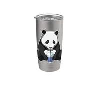 Panda Bubble Tea Vaso térmico de acero inoxidable de doble pared