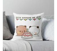 Panda Bubu & Dudu - Cojín suave de anime Kawaii, adorable almohada de felpa suave, regalos de fiesta de cumpleaños para niños y niñas (A3)