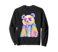 Panda Colorido con Gafas de Sol de corazón Coastal Summer Vibes Sudadera