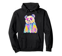 Panda Colorido con Gafas de Sol de corazón Coastal Summer Vibes Sudadera con Capucha