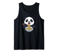 Panda Comiendo Fideos Ramen Dibujos Animados Diseño Camiseta sin Mangas