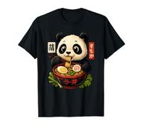 Panda Comiendo Ramen, Fideos asiáticos Kawaii, Divertido Amante de los Pandas Camiseta gráfica económica