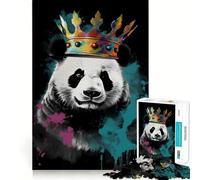 Panda con Corona, 1000 Piezas, Rompecabezas para Adultos, Regalo, Juego Mental, Juguete para Pasar Tiempo en Familia, Corte preciso, Sorpresa de cumpleaños (38x26cm)