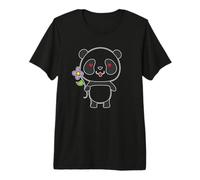 Panda con Flor Camiseta Premium