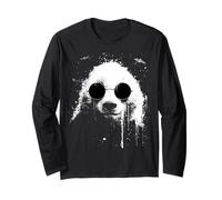 Panda con Gafas De Sol Blanco Splash Art Manga Larga