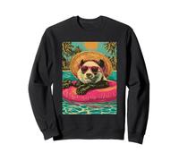Panda con Gafas de Sol Tropical Animal Fiesta de Verano en la Piscina Sudadera