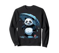 Panda con Paraguas Bajo la Lluvia Sudadera