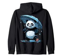Panda con Paraguas Bajo la Lluvia Sudadera con Capucha