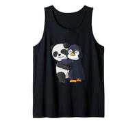 Panda con pingüino ama Dulces simpáticos Animales Camiseta sin Mangas