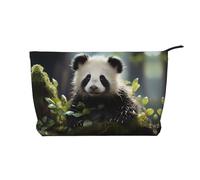 Panda Cubs in The Forest - Bolsa de cosméticos de pana con cierre de cremallera, adecuada para viajes, camping y uso diario